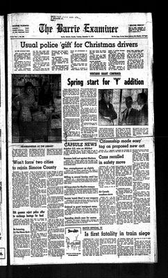 Barrie Examiner, 9 Dec 1975