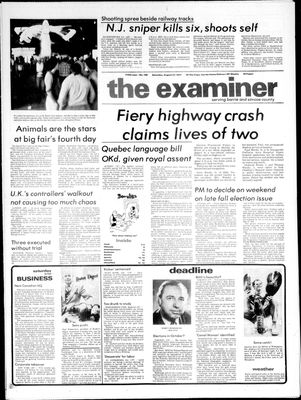 Barrie Examiner, 27 Aug 1977