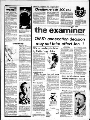 Barrie Examiner, 9 Nov 1977