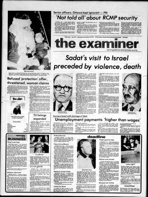 Barrie Examiner, 19 Nov 1977