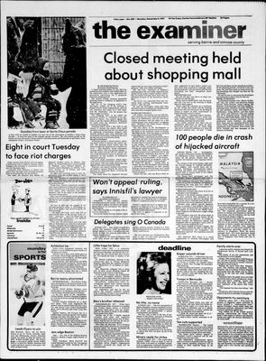 Barrie Examiner, 5 Dec 1977