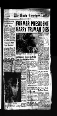 Barrie Examiner, 26 Dec 1972