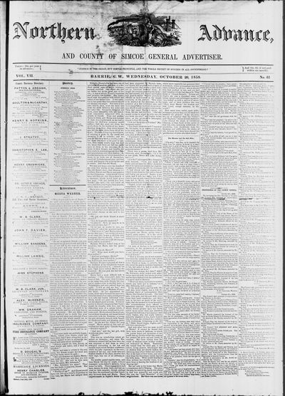 Northern Advance, 20 Oct 1858