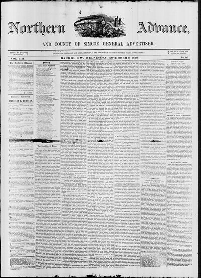 Northern Advance, 9 Nov 1859