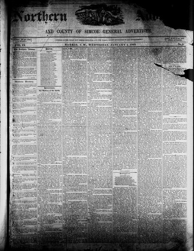 Northern Advance, 4 Jan 1860