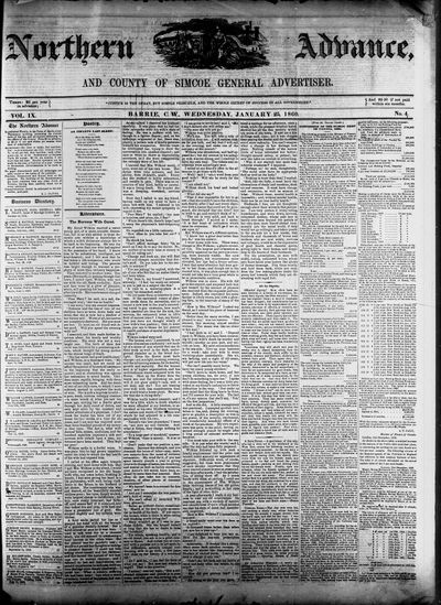 Northern Advance, 25 Jan 1860