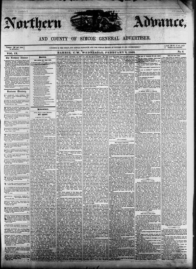 Northern Advance, 8 Feb 1860