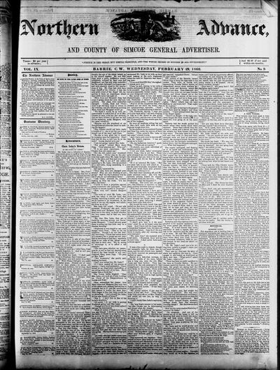 Northern Advance, 29 Feb 1860