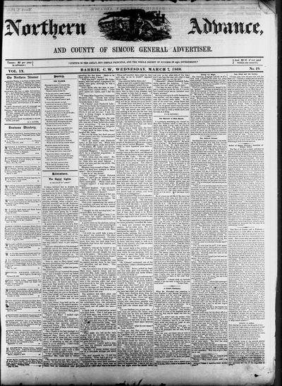 Northern Advance, 7 Mar 1860