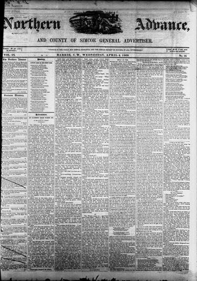 Northern Advance, 4 Apr 1860