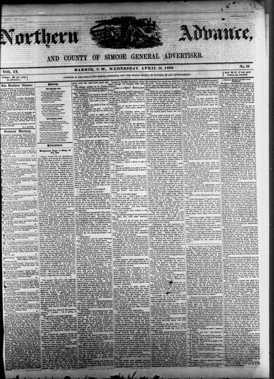 Northern Advance, 18 Apr 1860