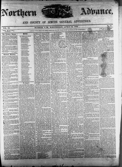 Northern Advance, 25 Apr 1860