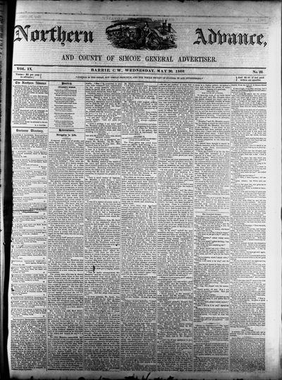 Northern Advance, 30 May 1860