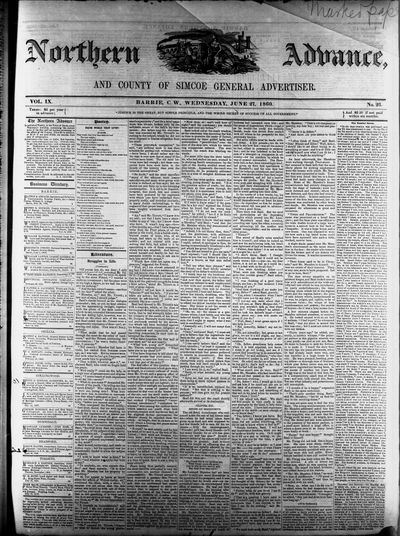 Northern Advance, 27 Jun 1860