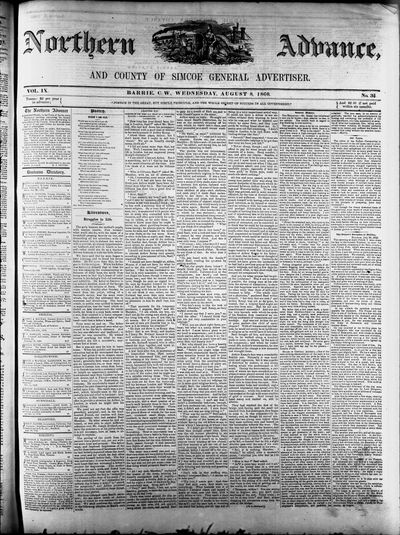 Northern Advance, 8 Aug 1860