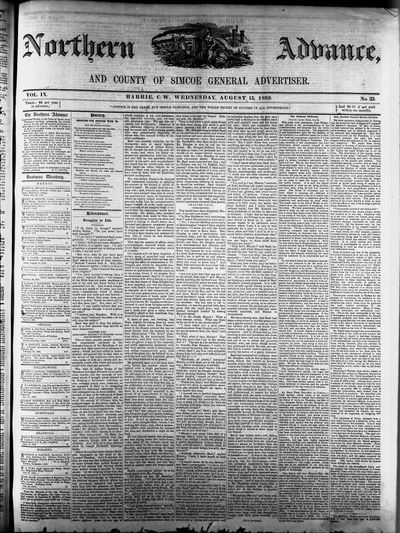 Northern Advance, 15 Aug 1860