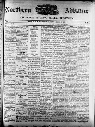 Northern Advance, 19 Sep 1860