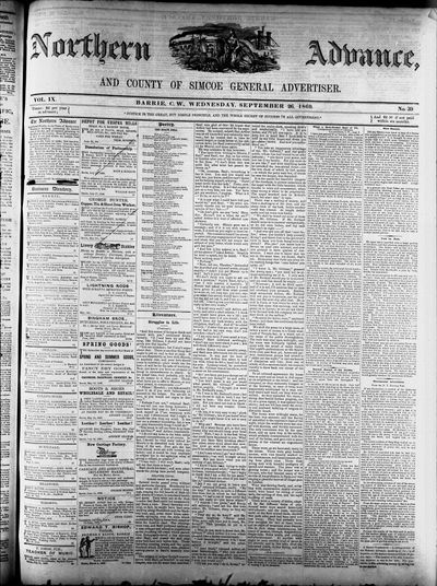 Northern Advance, 26 Sep 1860