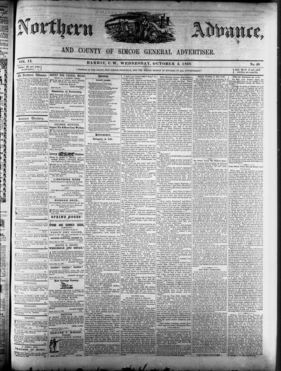 Northern Advance, 3 Oct 1860