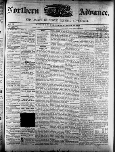 Northern Advance, 10 Oct 1860