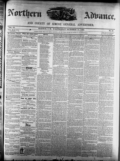 Northern Advance, 17 Oct 1860