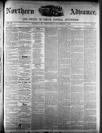 Northern Advance, 7 Nov 1860