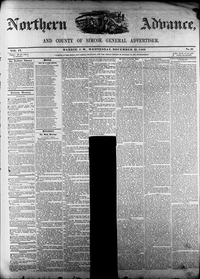 Northern Advance, 12 Dec 1860