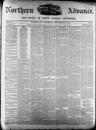 Northern Advance, 19 Dec 1860