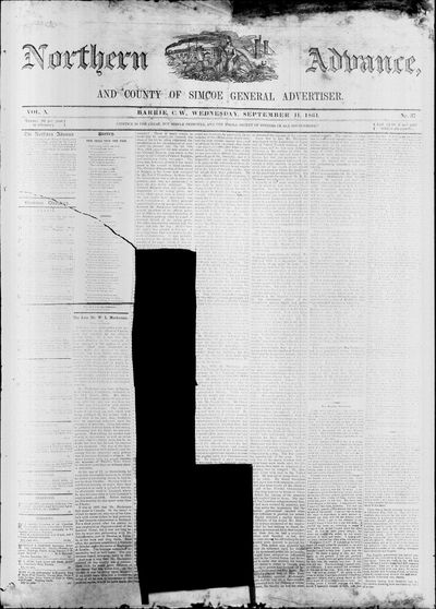 Northern Advance, 11 Sep 1861