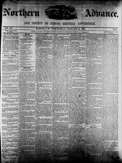 Northern Advance, 14 Jan 1863