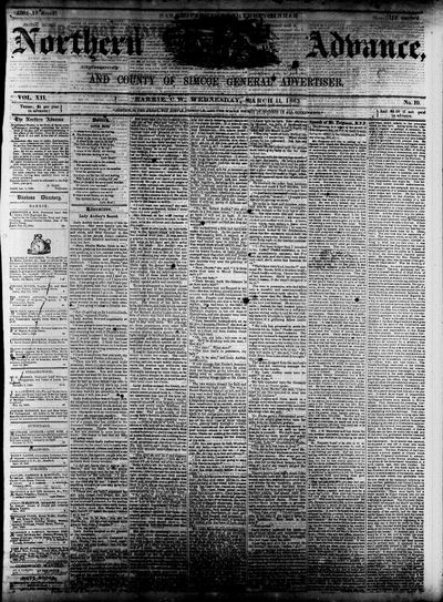 Northern Advance, 11 Mar 1863