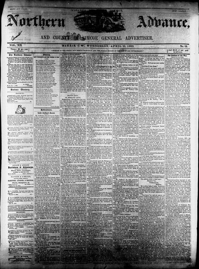 Northern Advance, 15 Apr 1863