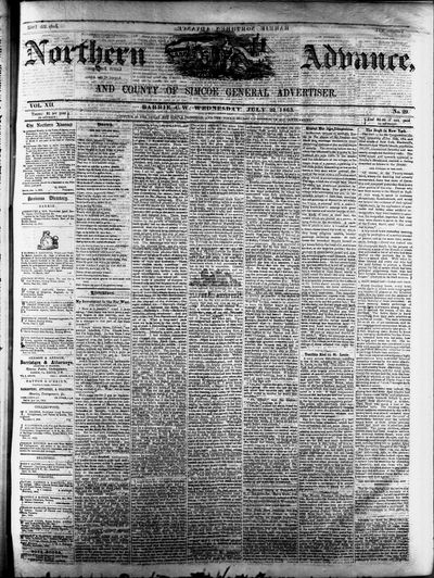 Northern Advance, 22 Jul 1863