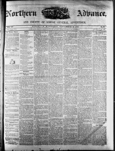 Northern Advance, 16 Sep 1863