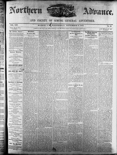 Northern Advance, 9 Nov 1864