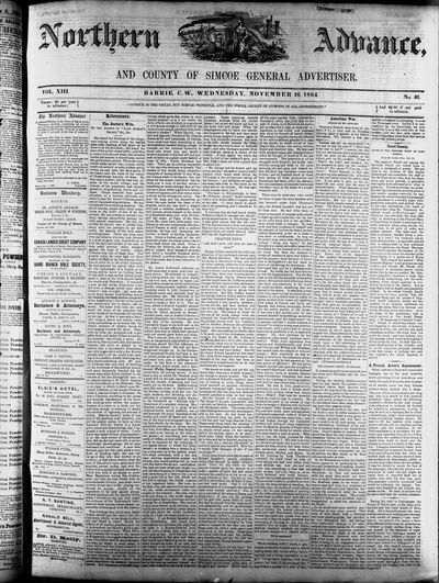 Northern Advance, 16 Nov 1864