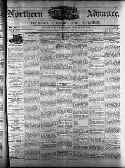 Northern Advance, 31 Jan 1866