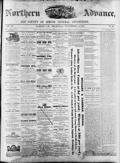 Northern Advance, 8 Nov 1866