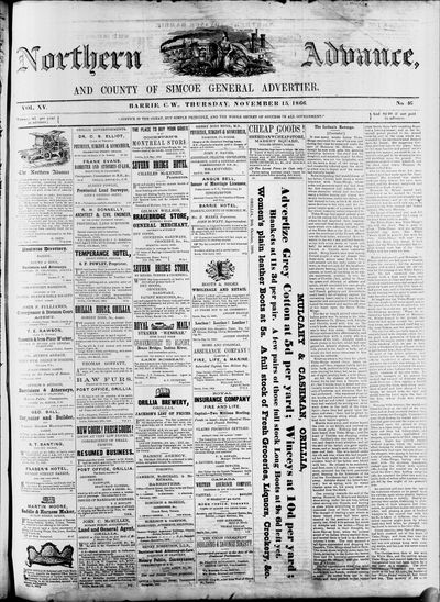 Northern Advance, 15 Nov 1866