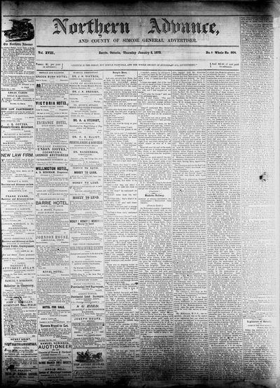 Northern Advance, 6 Jan 1870