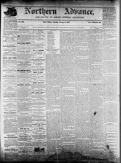 Northern Advance, 13 Jan 1870