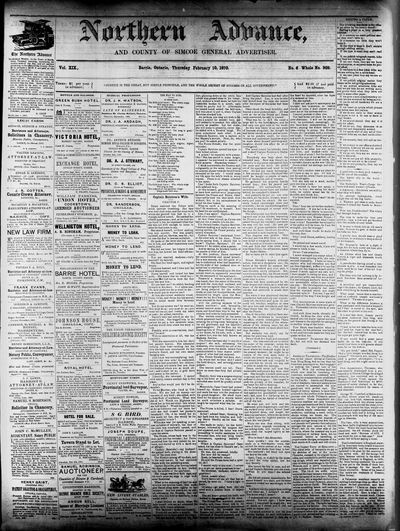 Northern Advance, 10 Feb 1870