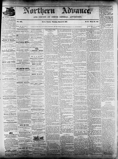 Northern Advance, 10 Mar 1870