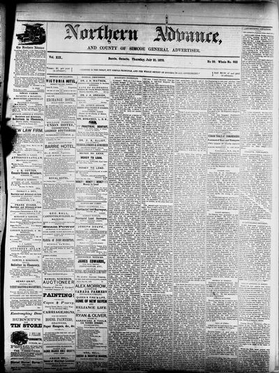 Northern Advance, 21 Jul 1870