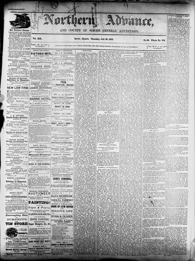 Northern Advance, 28 Jul 1870