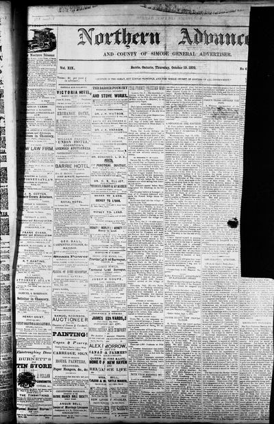 Northern Advance, 13 Oct 1870