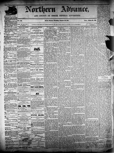 Northern Advance, 26 Jan 1871