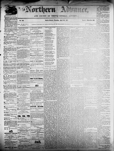 Northern Advance, 20 Apr 1871