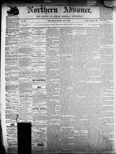 Northern Advance, 8 Jun 1871