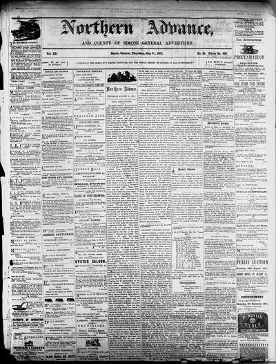 Northern Advance, 31 Aug 1871